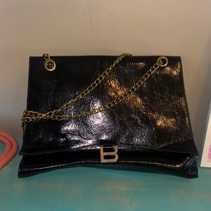 Black Designer Chain Shoulder Bag